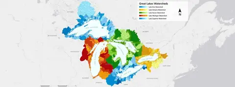 Free Great Lakes Watersheds Map Poster from The Nature Conservancy